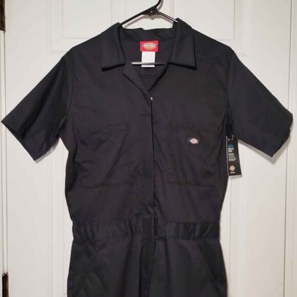 Dickies Women Coveralls Navy Blue Short Sleeve Workwear Jumpsuit S/M - Picture 3 of 9